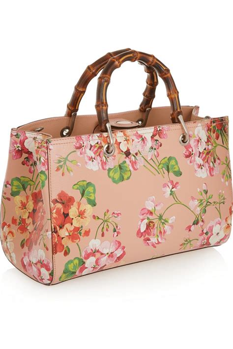 gucci purse flowers|gucci bamboo shopper tote.